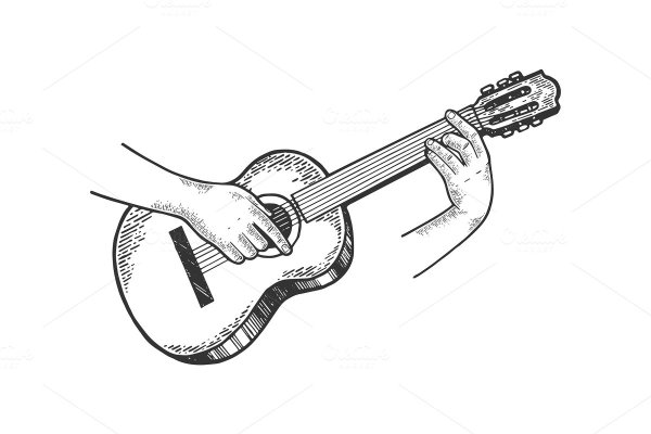 Узоры гитары для гравера