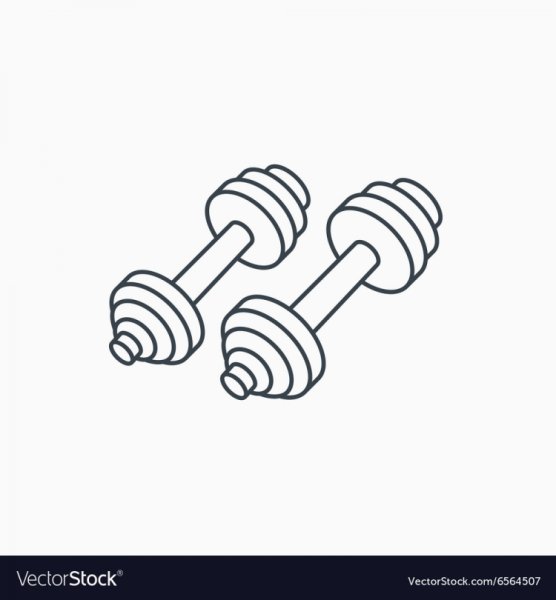 Значок гантели на белом фоне