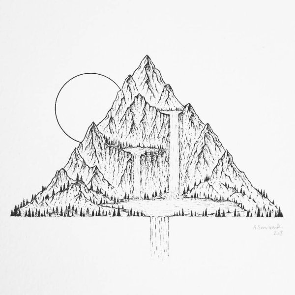 Горы рисунок