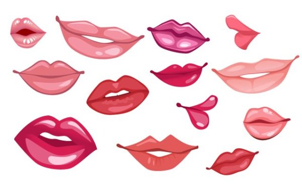 Женские губы мультяшные