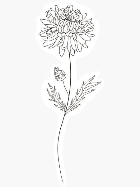 Тату Хризантема маленькая