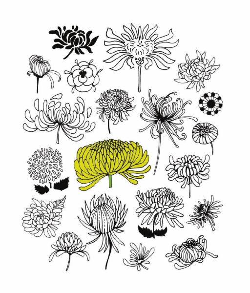 Стилизованные хризантемы