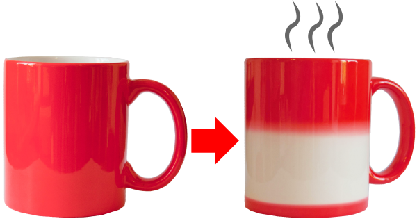 Кружка «хамелеон», красная