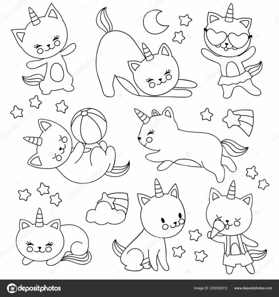 Раскраски котята маленькие много