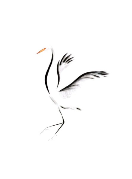 Тату журавль Минимализм