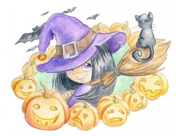 Милые ведьмочки на Хэллоуин