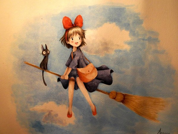 Аниме ВЕДЬМИНА служба доставки кот