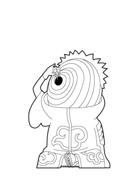 Раскраски Наруто Обито из Чиби