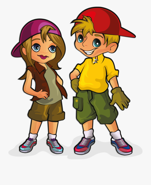 Мальчик и девочка мультяшные