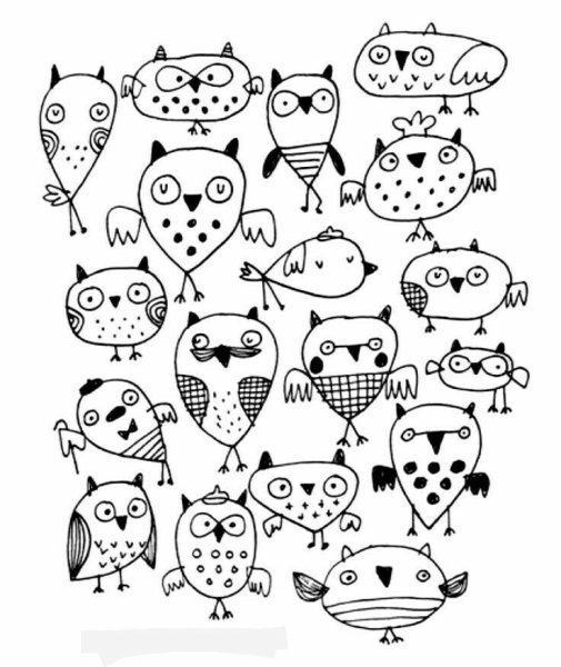 Раскраска дудлинг монстрики