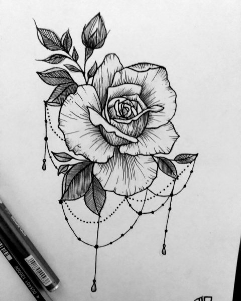 Эскиз цветочной композиции