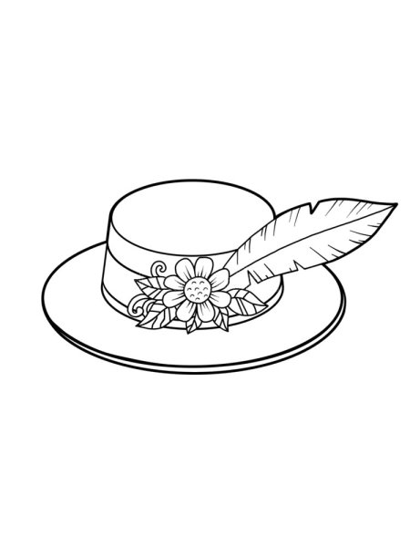 Шляпа раскраска для малышей