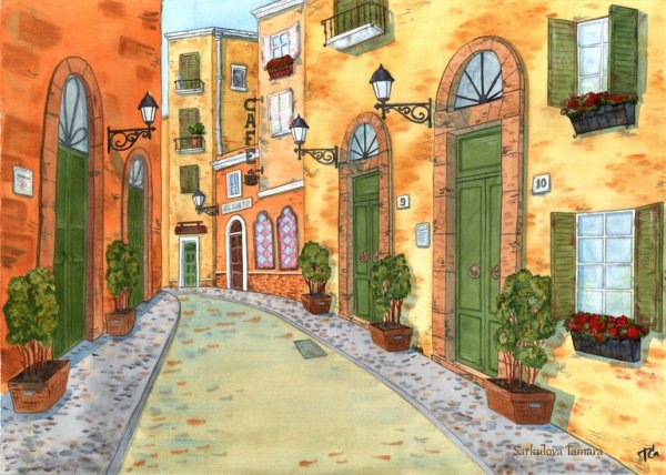 Нарисовать красивую улицу