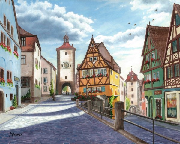 Средневековый город улица Германия