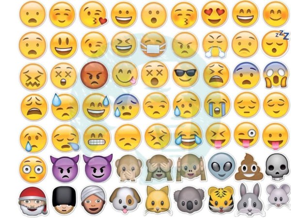 Смайлики много на одном листе