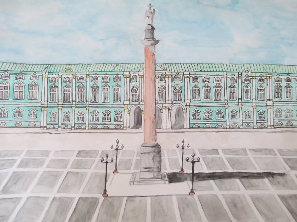 Питер Дворцовая площадь рисунок