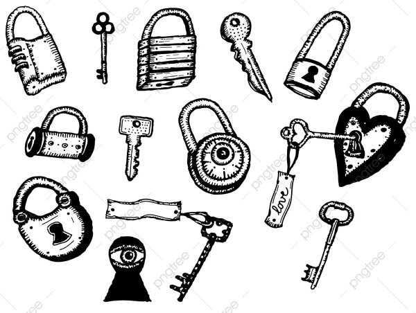 Зарисовки замков и ключей