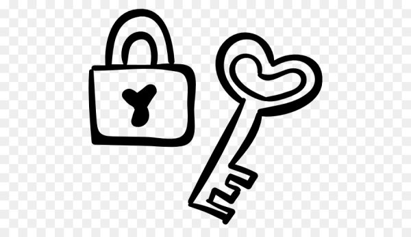 Трафарет замок и ключ