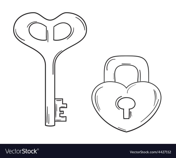 Замок и ключ трафарет для вырезания