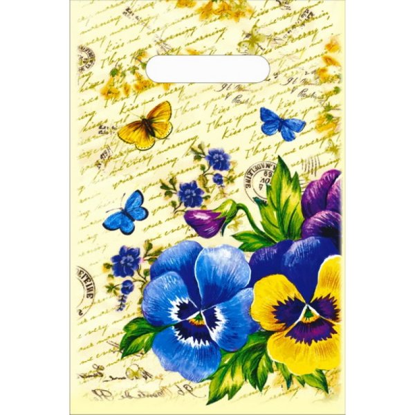 Пакет с прорубной ручкой ПВД 20х30 (30 мкм) "снегопад" (100/2000 шт.) Интерпак