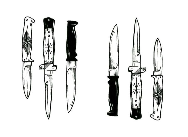 Нож рисунок