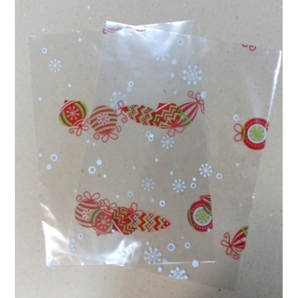 Пакет новогодний 25*40см прозрач/рис ассорт 17228