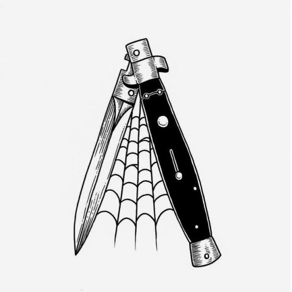 Нож бабочка эскиз тату