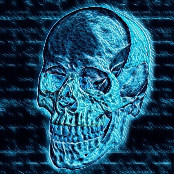 Череп на черном фоне