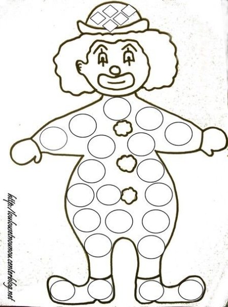 Раскраска кукла клоун