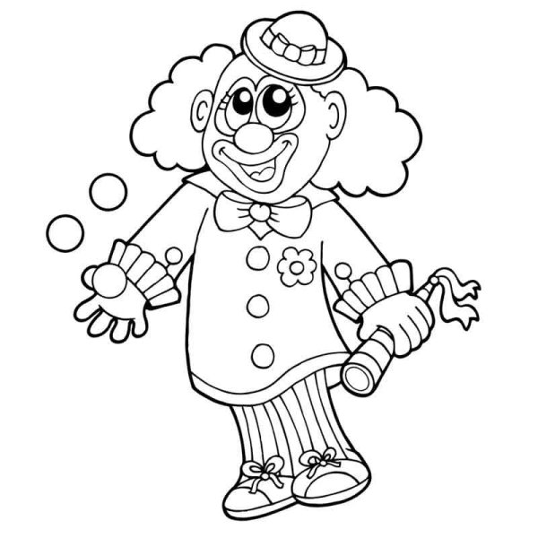 Клоун раскраска