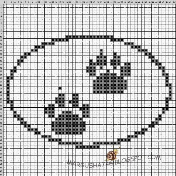 Кошачьи лапки схема для вязания