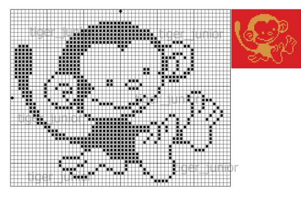 Монохромная вышивка детская