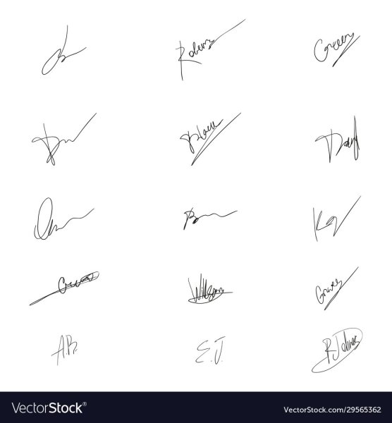 Виды закорючек в подписи