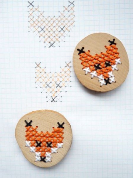 Маленькая вышивка на канве