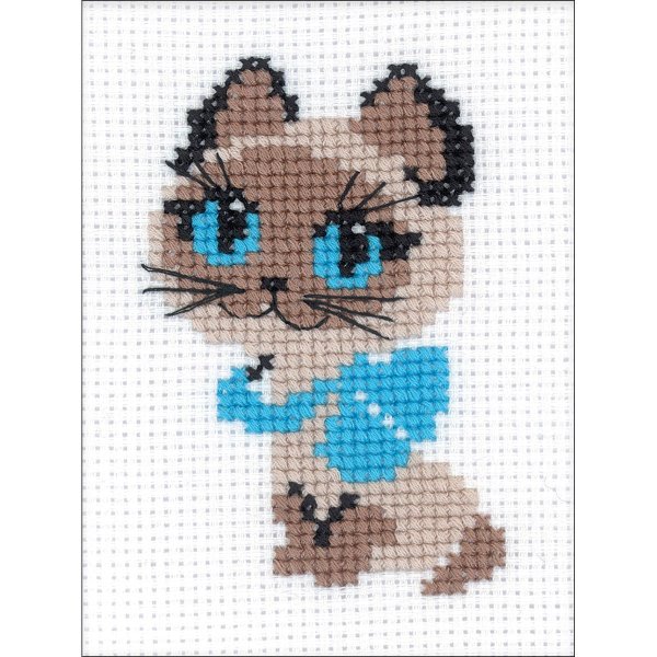 Вышивка крестиком котенок Гав