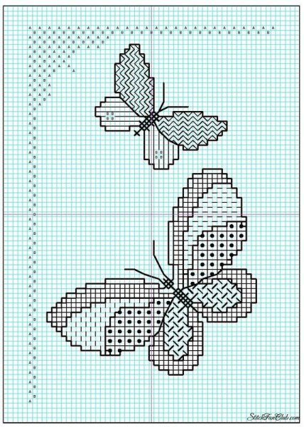 Вышивка блэкворк бабочки