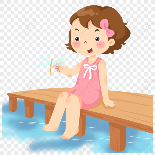 Девочка сидит рисунок для детей