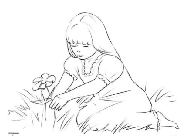 Рисунок девочки карандашом