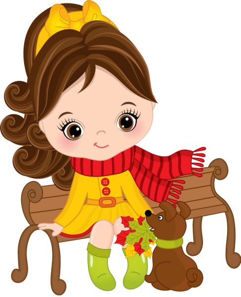 Девочка Векторная сидит