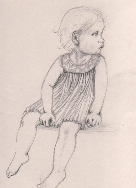 Зарисовки детей карандашом