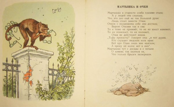 Обезьяна и очки басня Крылова