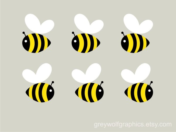 Пчелки для вырезания цветные