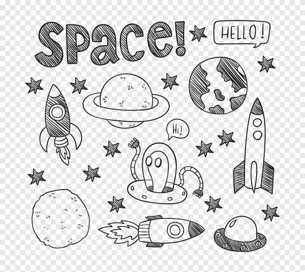 Рисунки космоса для срисовки