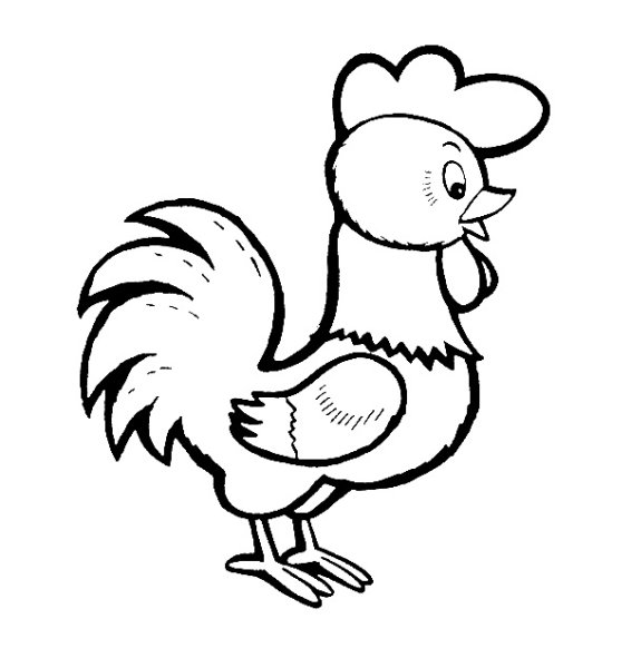 Петушок раскраска для малышей