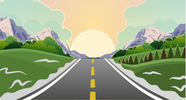 Горы дорога вектор