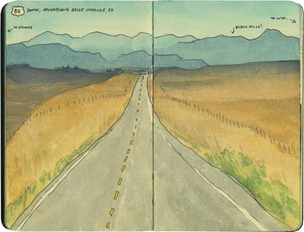 Рисование дороги вдаль