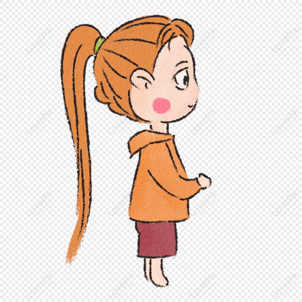 Мультяшная девушка сбоку