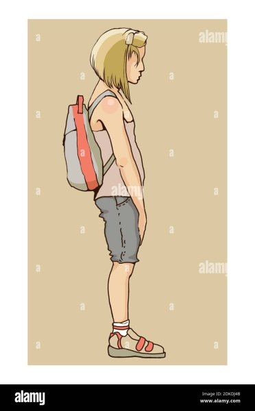 Человек с рюкзаком боком