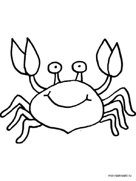 Крабик раскраска для малышей