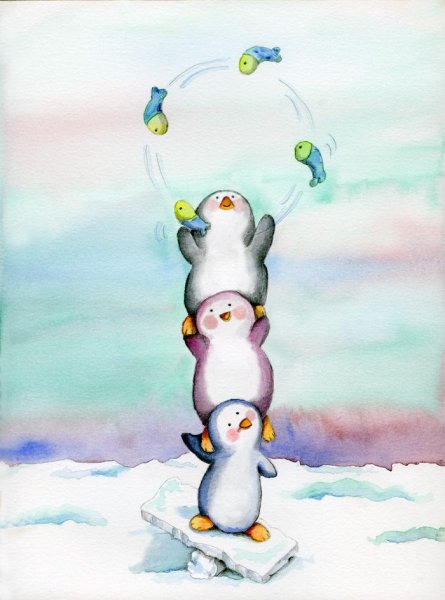 Пингвины векторные